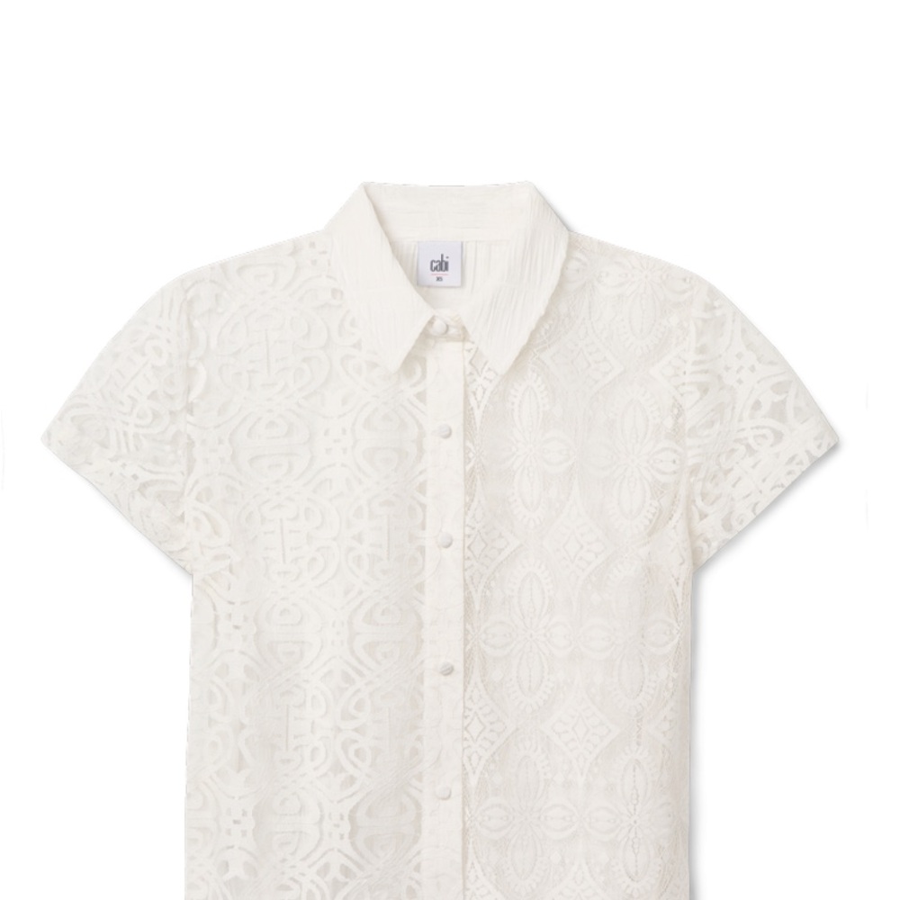 Elegant White Lace Women's Top NWT - image 3